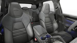 Interior view showing the front seats of Cayenne GTS