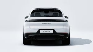Exterior view of Cayenne GTS showing the rear of the car