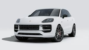 Exterior view of Cayenne S E-Hybrid Black Edition showing the front and left side of the car