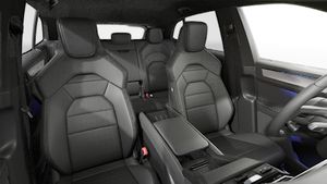 Interior view showing the front seats of Cayenne Electric