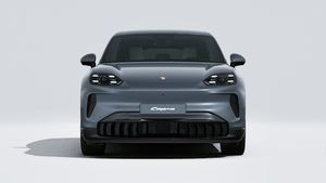 Exterior view of Cayenne Electric showing the front of the car