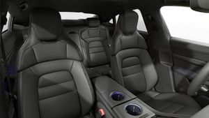 Interior view showing the front seats of Taycan
