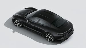 Exterior view of Taycan 4 Black Edition seen from above