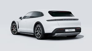 Exterior view of Taycan 4S Cross Turismo showing the back and left side of the car