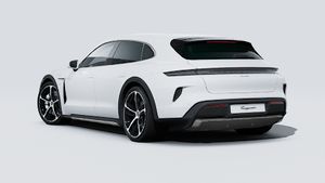 Exterior view of Taycan Turbo Cross Turismo showing the back and left side of the car