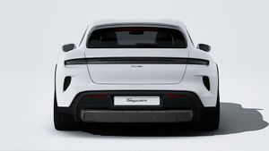 Exterior view of Taycan Turbo Cross Turismo showing the rear of the car