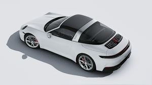 Yuxarıdan görünən 911 Targa 4S modelinin xarici görünüşü