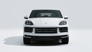 Avtomobilin ön hissəsini göstərən Cayenne E-Hybrid modelinin xarici görünüşü