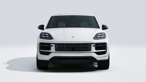 Avtomobilin ön hissəsini göstərən Cayenne E-Hybrid Black Edition modelinin xarici görünüşü