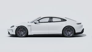Spoljašnji pogled na Taycan GTS koji prikazuje lijevu stranu automobila