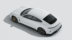 Spoljašnji pogled na Taycan Turbo S gledano odozgo