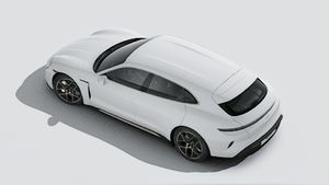 Spoljašnji pogled na Taycan Turbo Sport Turismo gledano odozgo