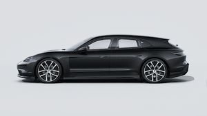 Spoljašnji pogled na Taycan Sport Turismo Black Edition koji prikazuje lijevu stranu automobila