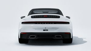 Buitenaanzicht van de 911 Carrera Cabriolet aan de achterkant van de auto