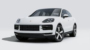 Външен изглед на Cayenne E-Hybrid Coupé , показващ предната и лявата страна на автомобила