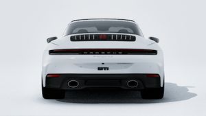 Exterior view of 911 Targa 4S showing the rear of the car