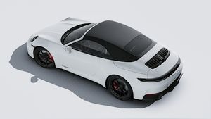Exterior view of 911 Carrera 4 GTS Cabriolet seen from above