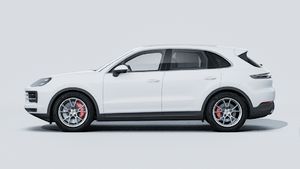 Exterior view of Cayenne S showing the left side of the car