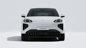 Exterior view of Cayenne Turbo Coupé Electric showing the front of the car
