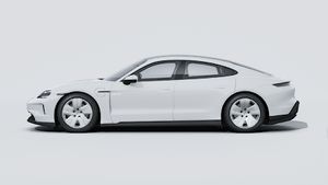 Exterior view of Taycan 4 showing the left side of the car