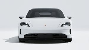 Exterior view of Taycan 4S showing the front of the car