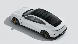 Exterior view of Taycan Turbo S seen from above