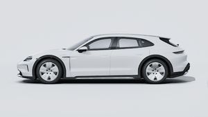 Exterior view of Taycan 4 Cross Turismo showing the left side of the car