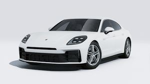 Exterior view of Panamera 4 E-Hybrid showing the front and left side of the car