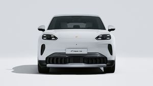 Exterior view of Cayenne S Electric showing the front of the car
