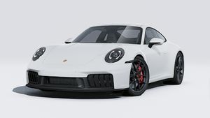 Vista exterior do 911 Carrera GTS mostrando a frente e o lado esquerdo do automóvel