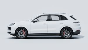 Vista exterior do sítio Cayenne S (2026) mostrando o lado esquerdo do automóvel