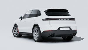 Exterior view of Cayenne S showing the back and left side of the car