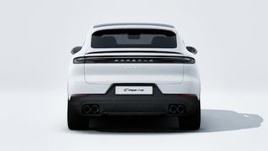 Exterior view of Cayenne S E-Hybrid Coupé showing the rear of the car