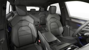 Interior view showing the front seats of Cayenne Electric