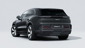 Exterior view of Cayenne Electric showing the back and left side of the car