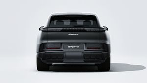 Exterior view of Cayenne S Electric showing the rear of the car