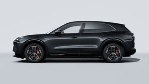 Exterior view of Cayenne Turbo Electric showing the left side of the car