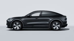 Exterior view of Cayenne Coupé Electric showing the left side of the car