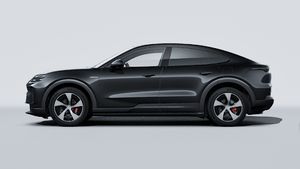 Exterior view of Cayenne S Coupé Electric showing the left side of the car