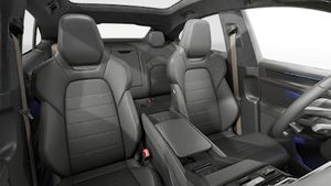 Interior view showing the front seats of Cayenne Turbo Coupé Electric