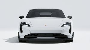 Exterior view of Taycan Turbo GT showing the front of the car