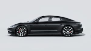 Die Außenansicht von Taycan 4S Black Edition zeigt die linke Seite des Fahrzeugs