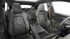 Vista interior de los asientos delanteros del Cayenne Turbo Coupé Electric