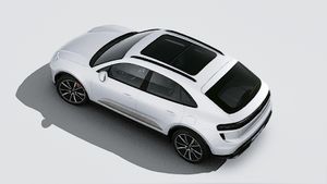 Vista exterior de Macan Turbo Electric vista desde arriba