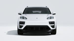Vista exterior de Macan Turbo Electric mostrando la parte delantera del coche