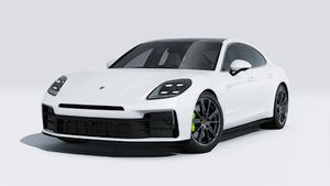 Vista exterior de Panamera 4 E-Hybrid mostrando la parte delantera y el lado izquierdo del coche