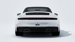 911 Carrera Cabriolet 外观图，显示汽车尾部