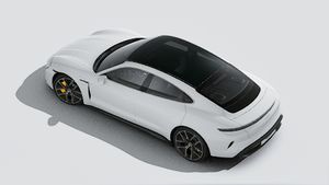 Vista exterior de Taycan Turbo S vista desde arriba