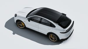 Vista exterior de Cayenne Turbo E-Hybrid Coupé with GT Package vista desde arriba