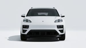 Vista exterior de Macan Turbo Electric mostrando la parte delantera del coche